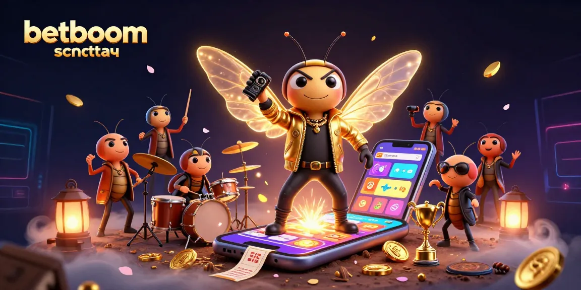 Experience the excitement of betting with betboom скачать in this vibrant 3D illustration filled with dynamic gaming elements.