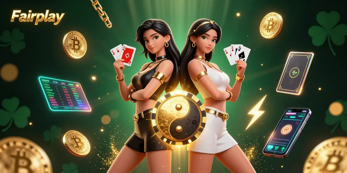 Engage with Fairplay by enjoying a rich casino scene featuring twin Asian women with cards.