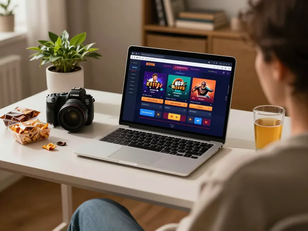 Engaged player strategizing on KDTOTO online casino while enjoying a cozy setup