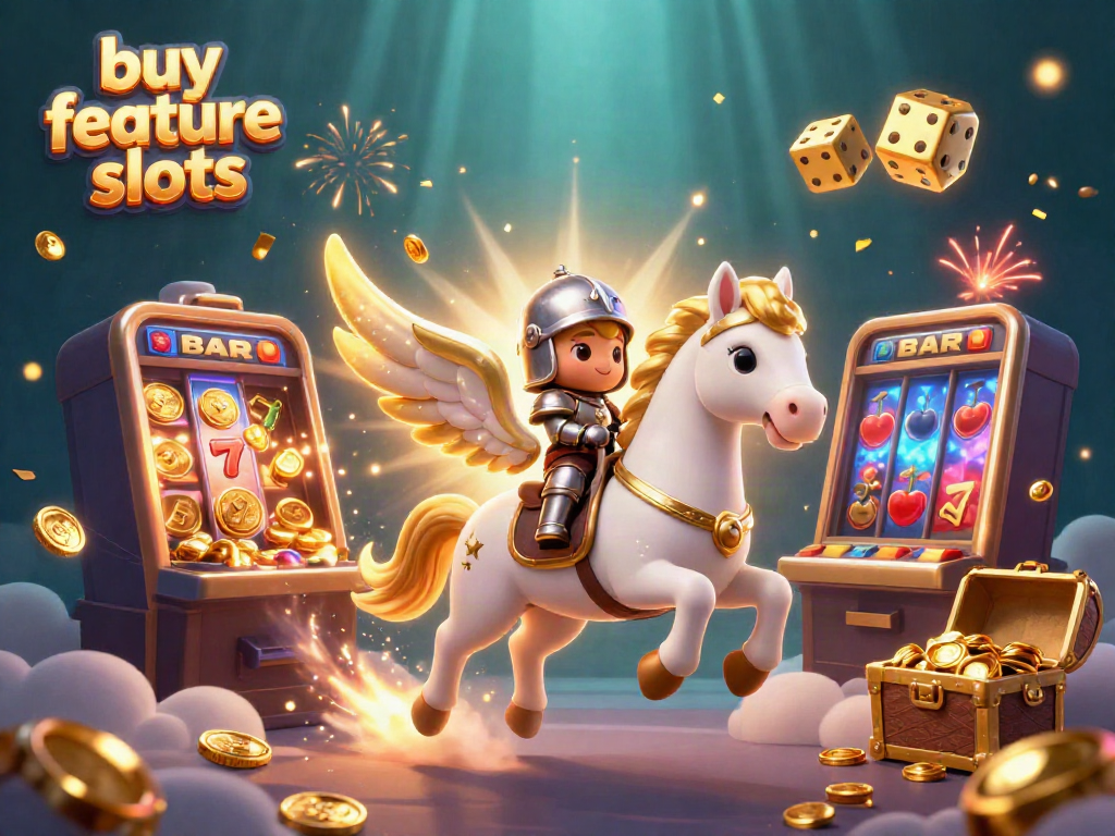 Experience the thrill to buy feature slots with vibrant 3D elements and celestial characters.