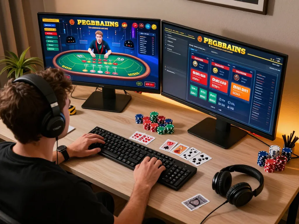 Player engaging in strategic online casino gaming with tr88 interface visible on screen