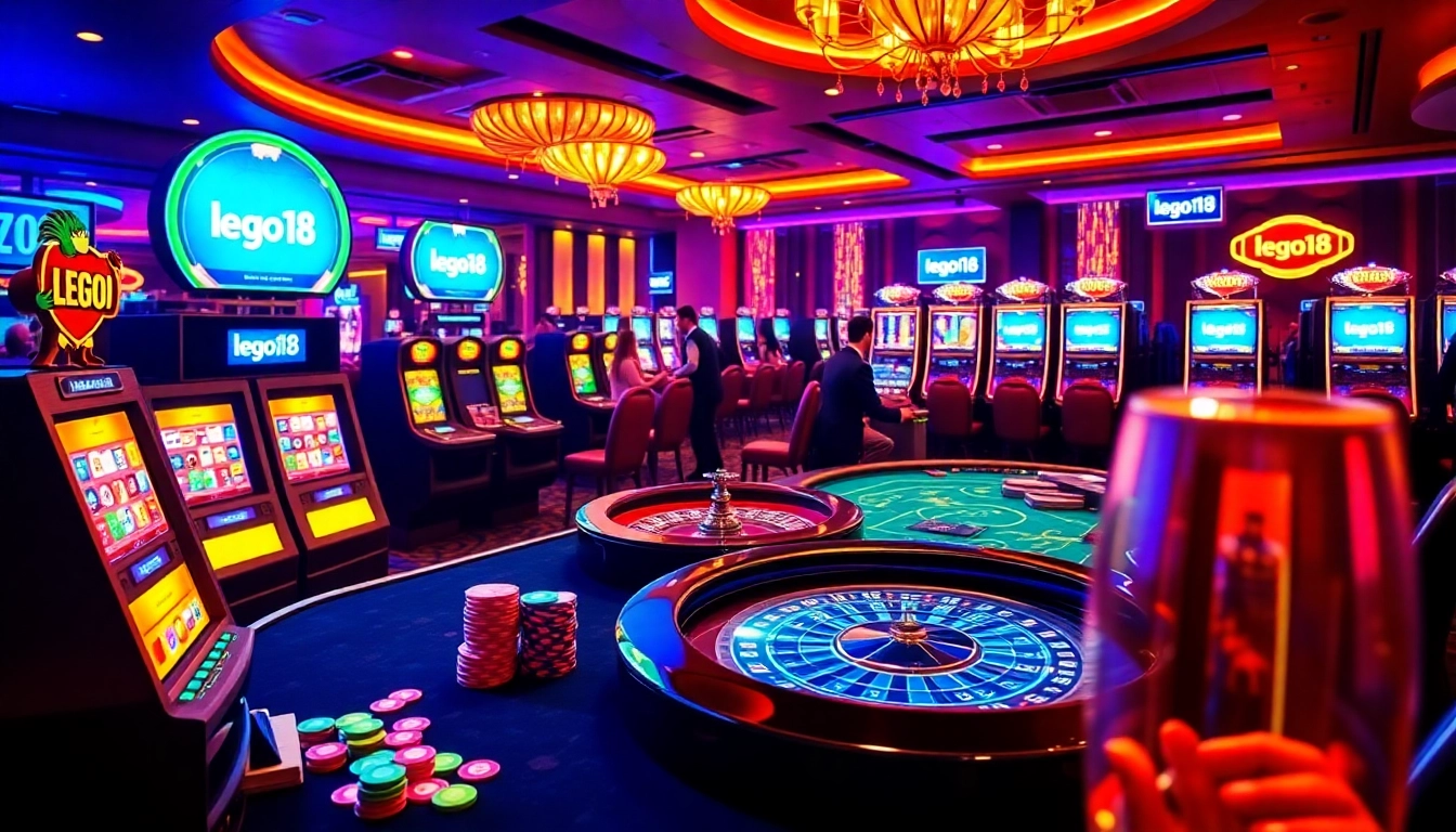 Experience excitement playing lego138 login at a vibrant casino with colorful gaming elements.