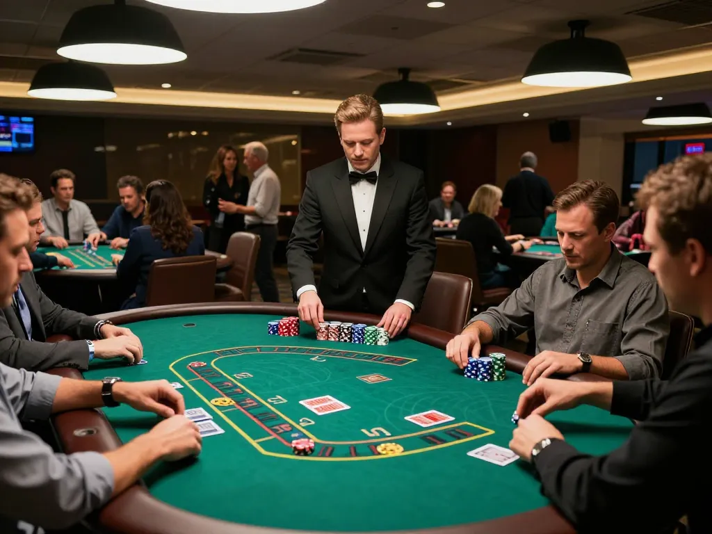 tg88 players placing bets and enjoying engaging blackjack action in a vibrant casino atmosphere