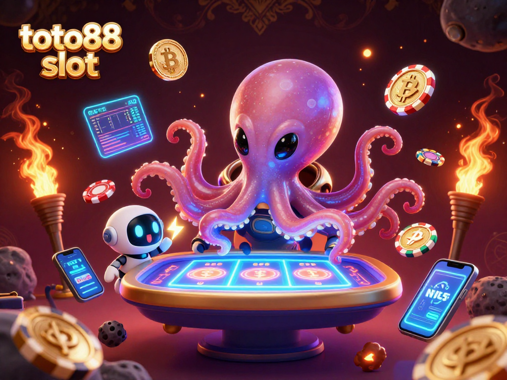 Play lotto games at toto88 slot with vibrant alien casino scene to boost player engagement
