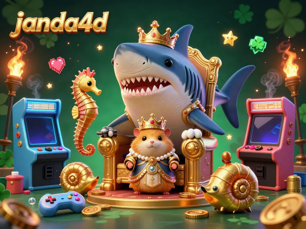 Menangkan permainan dengan janda4d, ilustrasi kasino 3D yang menawan dan penuh warna.