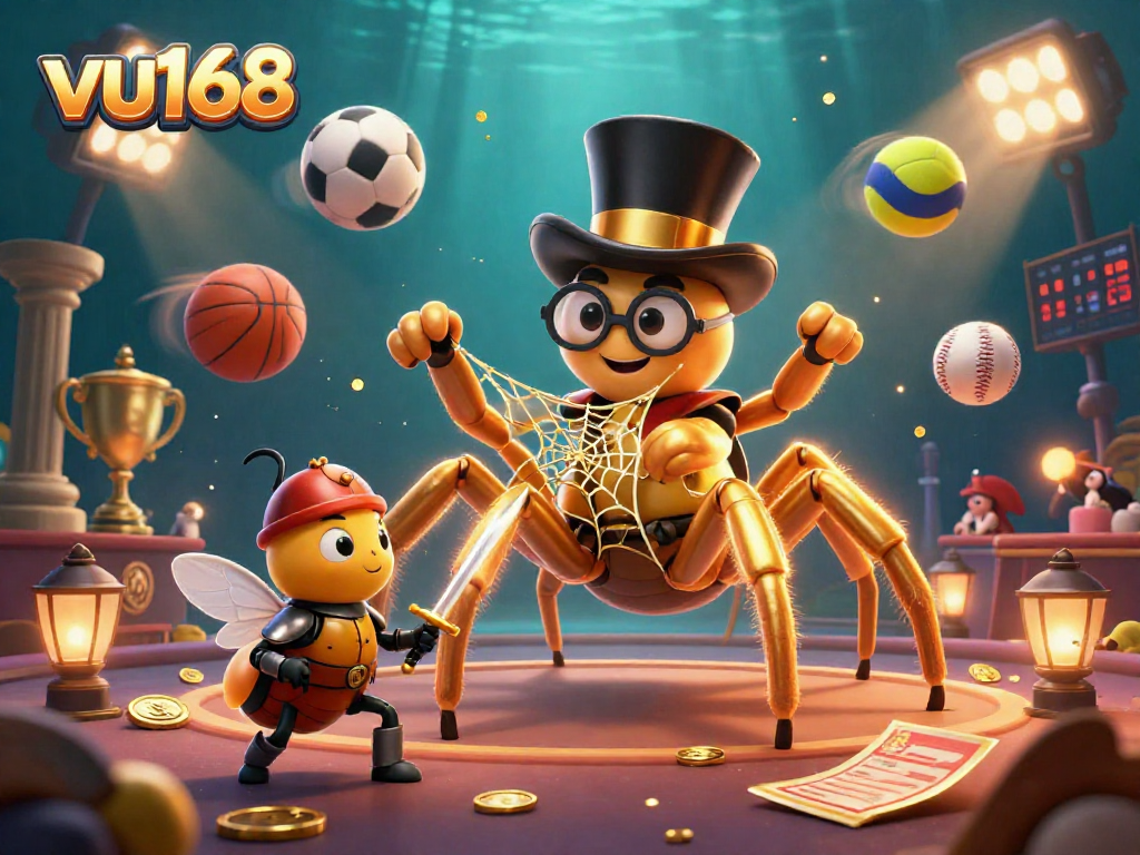 Experience thrilling sports betting at vu168 with a dynamic 3D casino scene featuring exciting game elements.