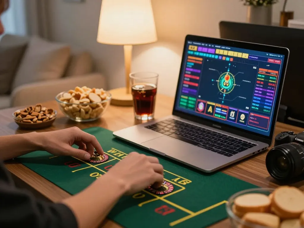 Engaging hands placing bets on n188 virtual roulette wheel, showcasing strategic online gaming.