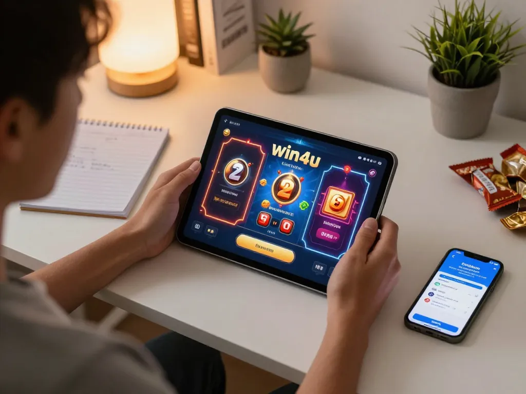 Engage with the win4u app for an exciting online gaming experience from home.