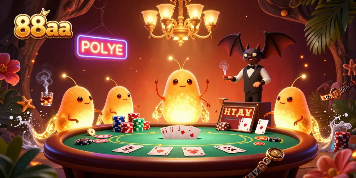 Experience vibrant casino action with 88aa's charming glowworms lighting up the table.