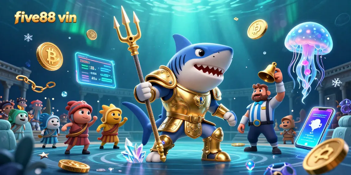 Experience thrilling gameplay at five88 vin with a golden shark and crypto elements in an underwater colosseum.