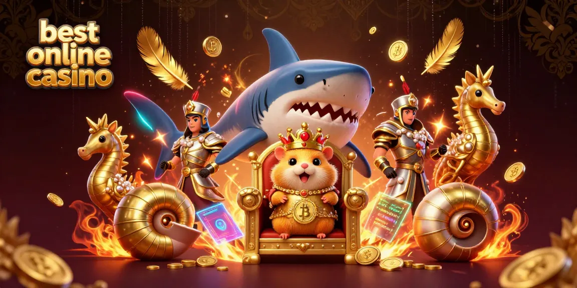 Experience the excitement at the best online casino with a fierce golden hamster king and royal marine companions.