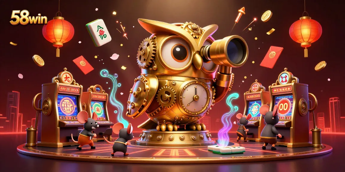 Experience the excitement of 58win with vibrant casino elements and unique characters in a dynamic scene.