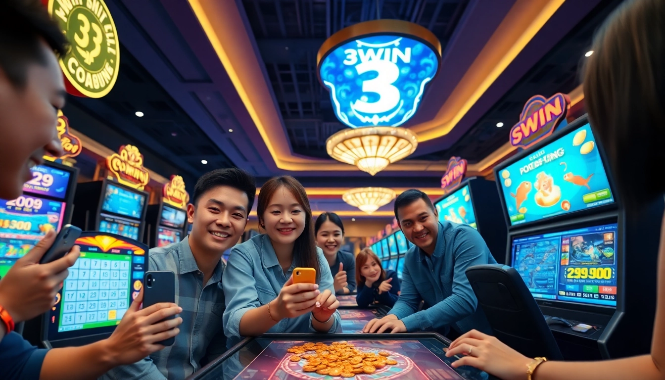 3WIN online gaming environment showcasing players enjoying various casino games.