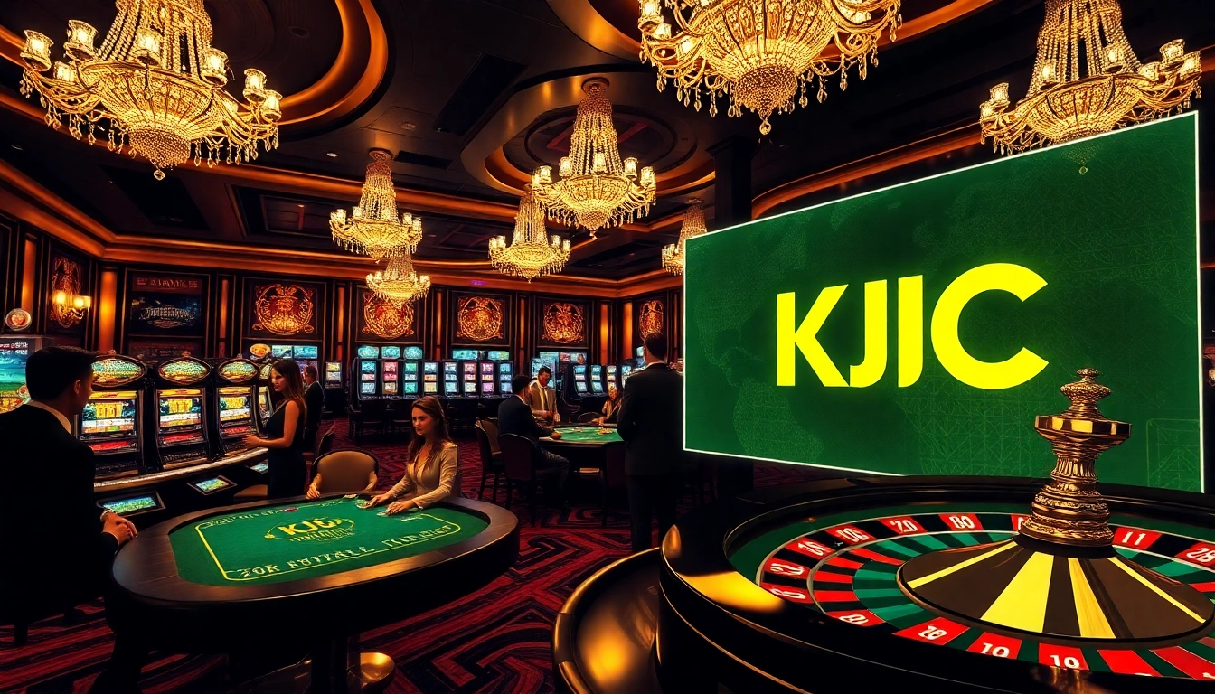 Engage with excitement at KJC's premier gambling experience featuring poker tables and slot machines.