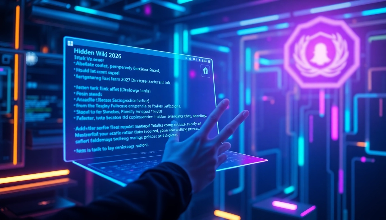 Explore the Hidden Wiki 2026 interface showcasing secure .onion links.