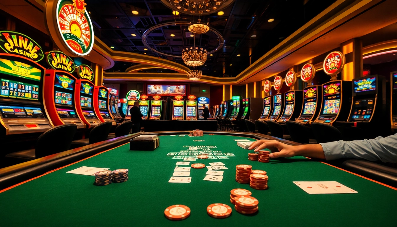 Experience the excitement of tg88 vom at an upscale casino table with poker chips and cards.