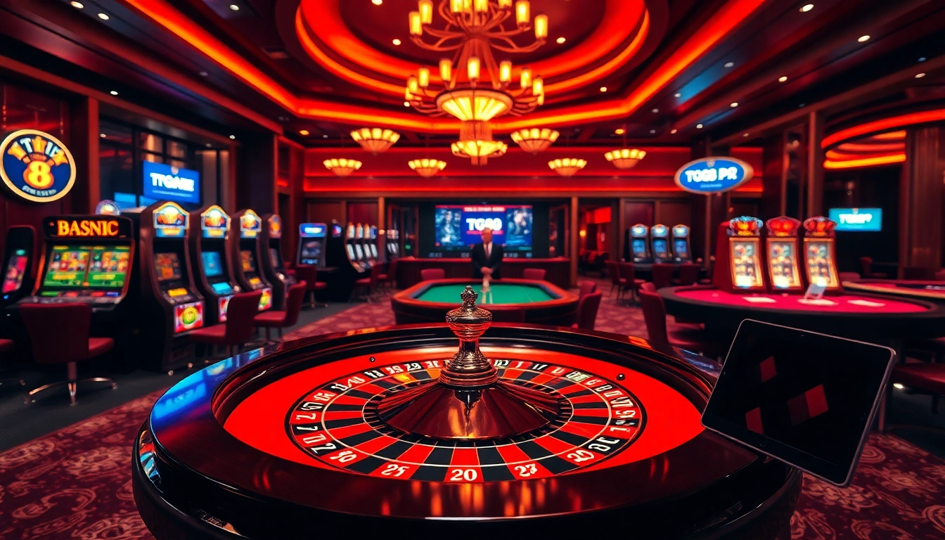 Exciting table game featuring tg88 pro, vibrant chips, and winning player at a luxurious casino.