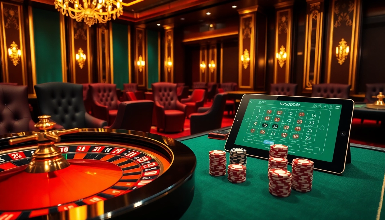 Experience thrilling gaming at VIPSODO66 with luxurious casino tables and vibrant atmosphere.