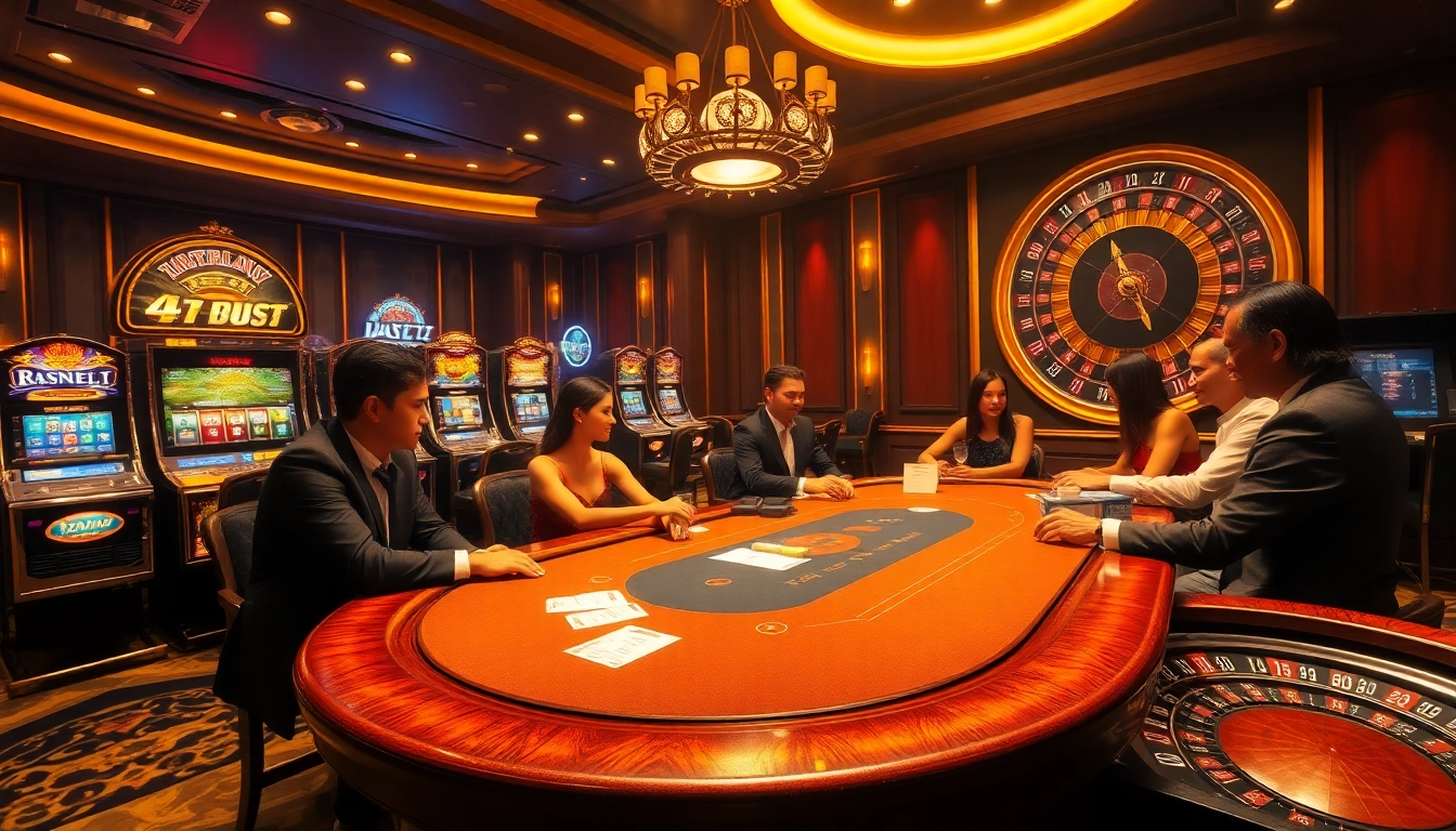 Hitclub brings excitement to the casino with a lively poker table and vibrant slot machines.