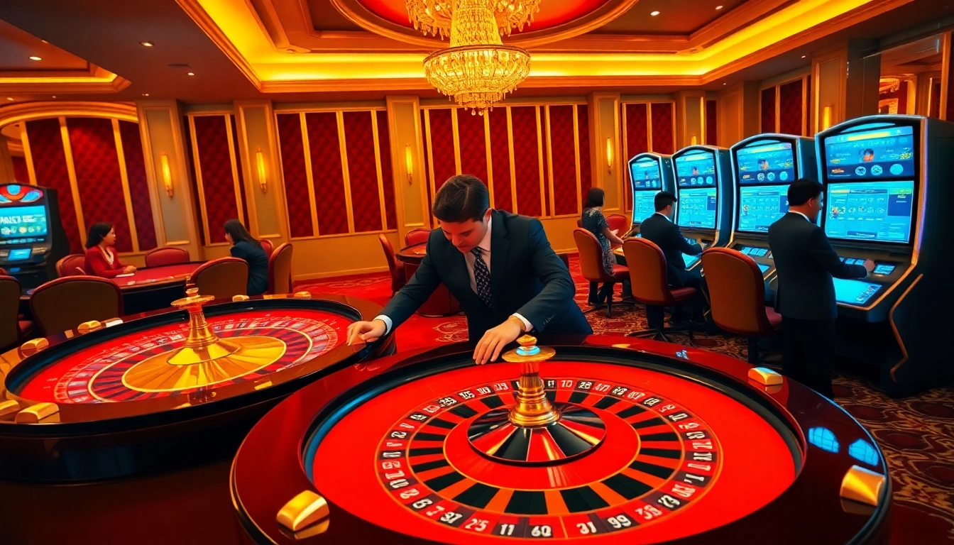 Experience the excitement of gambling at https://i9bett.cn.com/ with a vibrant casino atmosphere featuring roulette and players.